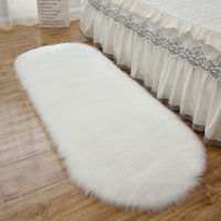 Tapis de maison, décoration de salon, tapis tricoté à la main en fourrure de lapin, tapis en peluche à poils hauts
