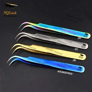 Super Quality <b>Rainbow</b> Tip & White Color Eyelash Extension Tweezers / Russian Volume Tweezers From NQLASH Tweezers - Product Image 2