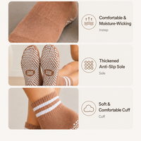 Chaussettes de yoga et de Pilates personnalisées avec logo professionnel, respirantes, en maille, antidérapantes, pour femmes, chaussettes à grip personnalisées