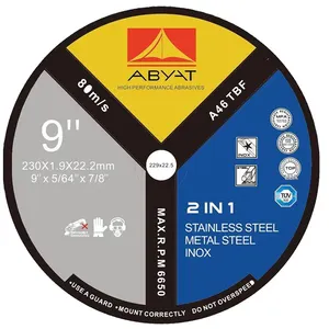 ABYAT 9 ''230mm INOX paslanmaz çelik için aşındırıcı aletler Metal kesme tekerleği