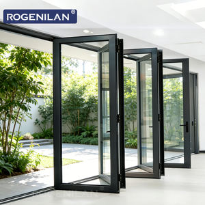 Puerta Plegable de Aluminio Moderna e Impermeable Rogenilan, Puerta de Acordeón con Doble Vidrio para Exteriores - Product Image 4