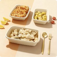 Boîte à lunch jetable en bambou écologique 18oz 26oz 34oz 500ml 750ml 1000ml, compatible micro-ondes, pour la préparation des repas et les restes