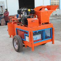 Machine à briques semi-automatique hydraulique mobile WT1-20, équipement de fabrication de blocs de terre sans palette, alimenté au diesel