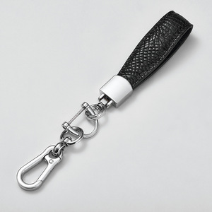 Genuine Leather Car Keychain Crocodile Skin Metal Zinc Alloy <b>Keyring</b> Accessory For <b>Men</b> Women Gift - Product Image 2