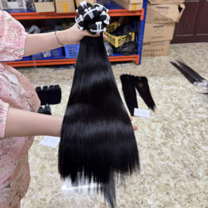 Extensions de cheveux vierges vietnamiennes en mèches, 100% cuticules alignées, pour l'exportation en gros internationale, fabrication OEM - Product Image 1