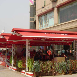 OEM大型屋外格納式オーニングテント、屋外窓用キャノピー、フルカセット電動式パティオダブルオープンオーニング - Product Image 2