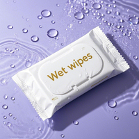 Lingettes humides Sac plat en plastique Pochette pour lingettes Vente en gros Logo personnalisé Sac d'emballage pour lingettes humides pour le nettoyage du visage de bébé avec couvercle