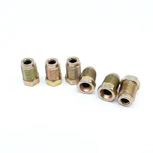 SDPSI DCT Cold heading Non standard Yellow Zinc Hex Round Coupling External Thread Hexagon Nut Brake Line Tube Nuts