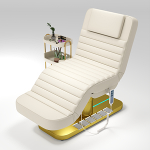 High <b>End</b> Luxury Gold Facial Cosmetic <b>Bed</b> Black Electric Foot Control Facial and Massage <b>Bed</b> for Beauty Salon esthetician <b>bed</b> - Product Image 2
