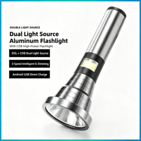 Lampe torche solaire puissante, étanche, COB, ABS, rechargeable par USB, éclairage d'urgence, lampe de pêche nocturne, lampe de poche
