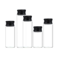 Mini flacon en verre transparent de 5 ml, 7 ml, 8 ml, 10 ml, 12 ml, 15 ml, 20 ml, 25 ml avec bouchon à vis en aluminium