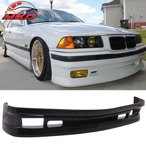 Convient uniquement aux BMW E36 Série 3 1992-1998, style Type II, lèvre de pare-chocs avant non peinte, noire - Product Image 1