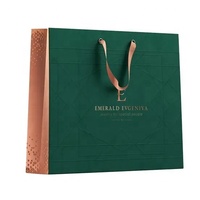 Sacs en papier kraft colorés de haute qualité, emballage de luxe pour bijoux de mariage, sacs en papier pour cadeaux, sacs de shopping avec poignée en ruban de luxe