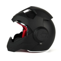 Nouveau design, casque de moto intégral en ABS, style armure de robot science-fiction, casque de conduite vintage pour hommes et femmes adultes, pour les trajets quotidiens