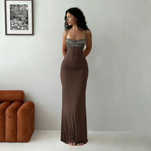 เดรสราตรีทรงบอลกาวน์ สายเดี่ยว คอวี ผ้าลูกไม้ลายดอกไม้ ช่วงเอวธรรมชาติ  ชายกระโปรงบาน  สำหรับงานปาร์ตี้ฤดูร้อน  แบบเซ็กซี่สำหรับผู้หญิง  รุ่นใหม่ - Product Image 1