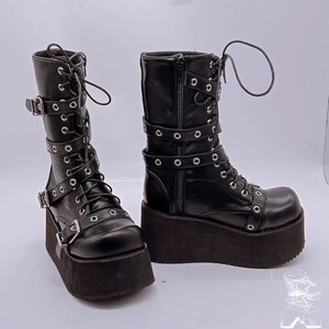 Botas de <span class=keywords><strong>Mujer</strong></span> de Tubo Corto con Plataforma Gruesa Estilo Punk, Novedad 2026, Tallas Grandes, de Moda <span class=keywords><strong>para</strong></span> Otoño e Invierno - Product Image 2