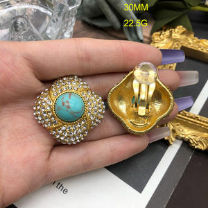 Parure de bijoux pour femme pas chère, collier et boucles d'oreilles en alliage plaqué or, style vintage occidental indien bohème, avec pendentif en pierre turquoise - Product Image 4