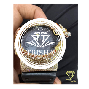 Reloj de Lujo con Incrustaciones de Diamantes Moissanite VVS y Bisel de Plata de Ley 925 - Product Image 1