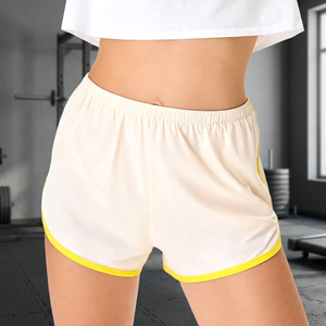 Shorts de sport vintage de haute qualité, respirants, à séchage rapide, écologiques, en toile 100% coton, avec dentelle florale, mi-élastiques - Product Image 3