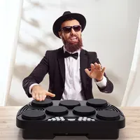 Prix de gros Instruments de percussion musicaux professionnels petit ensemble de batterie électrique numérique Pad Kit de batterie électronique Portable