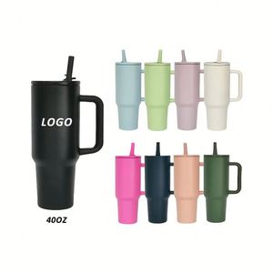 40-oz Classic Car <b>Mug</b> Handle 304 Stainless Steel Vacuum-insulated Thermos <b>Large</b> Capacity Portable Drop-proof Design 6-12hr - Product Image 1