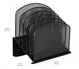 Inclined Desk <b>File</b> <b>Organizer</b> 5-Section Vertical <b>File</b> Folder Holder Stand Metal <b>File</b> Sorter for Office Classroom Organization - Product Image 5