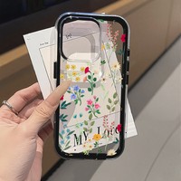 Coque de téléphone 3-en-1 transparente en TPU et acrylique avec nœud et fleur couleur bonbon pour iPhone 17 Air 16 13 11 15 14 12 11 Pro Max