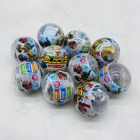 Vente en gros à prix réduit : Capsules surprises rondes transparentes de 75 mm en forme d'œuf torsadé avec jouets blocs de construction de voiture