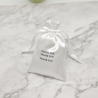 Pochette d'emballage en Satin blanc personnalisé, sac à cordon pour vêtements, sac à main pour perruques, sac à poussière en Satin