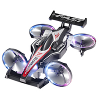 Jouet Quadricoptère RC 2-en-1 : Voiture Télécommandée 2,4 GHz, Drone RC et Voiture de Course Terrestre avec Éclairage, Capotonnements 360° et Fonction de Dérapage