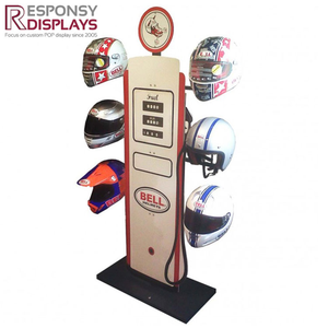 Trung tâm mua sắm bán lẻ xoay Mũ bảo hiểm hat Rack hiển thị Gỗ Kim Loại sàn hat Hanger Kệ Mũ Nón Cap Display đứng chủ - Product Image 5