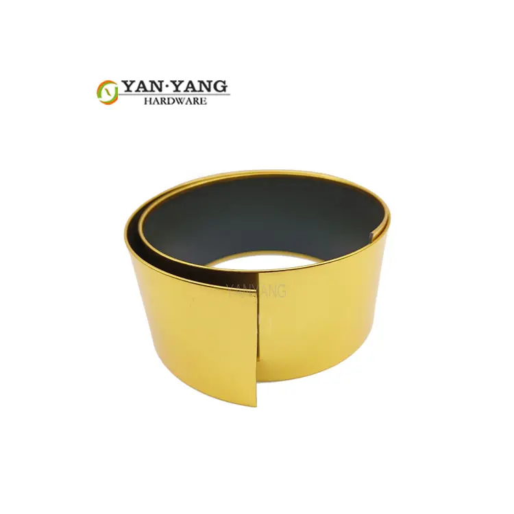 YANYANG fábrica muebles accesorio sofá materiales decorativos PVC oro, tira de ajuste cromado