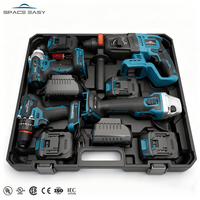 Meilleure Offre Certifiée MKT Ensemble d'Outils Électriques Sans Fil Combinés 4 en 1 avec Batterie 21V Kit d'Outils pour Perceuse Marteau Professionnelle