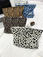 Tas Belanja Super Populer Motif Leopard Tas Makeup Lipstik Cetak Leopard Kapasitas Besar Tas Jinjing Portabel