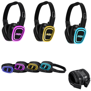 Cuffie Silenziose per Feste Disco, Attrezzatura Wireless per DJ, Sistema Silent Disco a 2 o 3 Canali, Cuffie Pieghevoli - Product Image 1