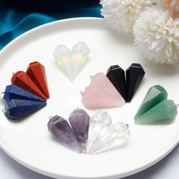 Pendules en cristal Chakra Reiki Guérison Pendentifs pour Divination Radiesthésie Yoga Méditation Quartz Pendule Bijoux pour Femmes Hommes