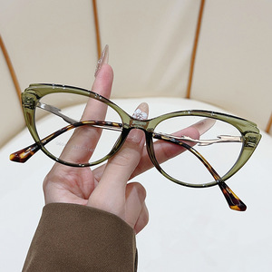 Cat Eye Full-<b>Frame</b> Eyeglasses <b>Frames</b> Full Rim Lightweight Solid Color Women's Fashion Clear Pink <b>Frame</b> for Daily Wear - Product Image 4