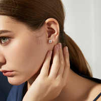 Pendientes CZCITY VVS de 5 mm y 6,5 mm con Diamantes de Imitación para Mujer, 1 Quilate, Moissanita, Chapados en Rodio, Plata 925