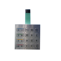 Clavier industriel à membrane, en acier inoxydable, 4x4, clavier métallique robuste, anti-vandalisme, personnalisé, pièces