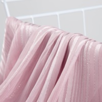 Tela de chifón de poliéster jacquard plateado transparente OEM ligera B1 para confección de Shayla, caftán y sari