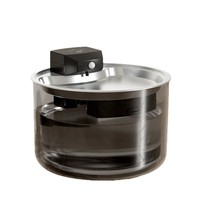 Fontaine à eau pour chat intelligente à grande capacité, en acier inoxydable, transparente, sans fil, avec filtration automatique par circulation