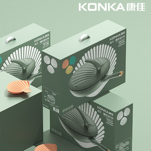 Konka Shell Wok <b>Large</b> Capacity Maifan Stone Non-Stick Pan Kitchen Frying Pan <b>Gift</b> Pan - Product Image 3