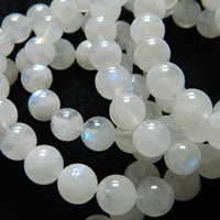 Meihan – pierre de lune bleue et arc-en-ciel AAA naturelle, perles rondes lisses pour la fabrication de bijoux, conception de bricolage
