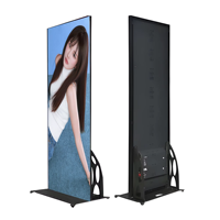 Écran publicitaire LED vertical P1.8 P2.5 Plug and Play avec contrôle WiFi via application, support au sol pour magasins et centres commerciaux