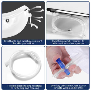Bolsa recolectora de orina desmontable de ángulo plano Liker + 2 bolsas de orina de 500 ml, recolector de orina negro tamaño XL, ropa interior para incontinencia - Product Image 2