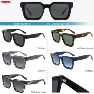 Gafas de Sol de Acetato al por Mayor para Hombre y Mujer, Montura Cuadrada Negra, Lentes Polarizadas UV400, Logotipo Personalizado, Retro, Nueva Llegada - Product Image 6
