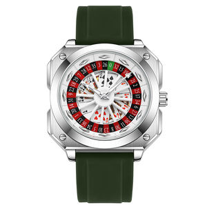 男性用ファッションパーソナライズ時計ブランドシリコーンストラップルミナスダイアルスクエアウォッチカスタムロゴカジノルーレット - Product Image 5