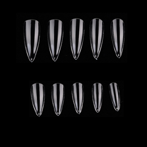 Ongles artificiels en acrylique transparents en forme de goutte d'eau, base de vernis, pour manucure en salon, extension d'ongles à presser, kit d'outils de démonstration et d'entraînement - Product Image 1