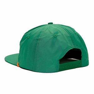 หมวกแก๊ป 5 แผง สีเขียว ผ้าไนลอน แบบ Snapback ปักโลโก้ด้วยเชือก  ทรงไม่แข็ง - Product Image 5