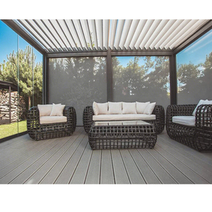 Auvent rétractable commercial durable, architecture moderne, alliage d'aluminium, imperméable, parasol métallique pour <span class=keywords><strong>restaurant</strong></span> - Product Image 2